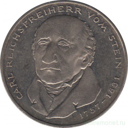 Монета. ФРГ. 5 марок 1981 год. 150 лет со дня смерти Карла фом Штейна.