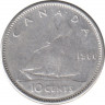 Монета. Канада. 10 центов 1960 год. ав.