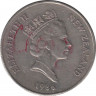 Монета. Новая Зеландия. 50 центов 1986 год. ав.