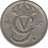  Монета. Швеция. 10 эре 1940 год ( никелевая бронза ). ав.