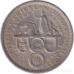Монета. Восточные Карибские территории. 50 центов 1955 год.