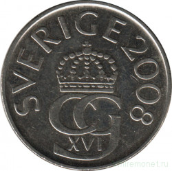 Монета. Швеция. 5 крон 2008 год.
