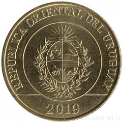 Монета. Уругвай. 5 песо 2019 год.