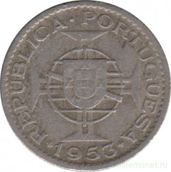 Монета. Ангола. 2.5 эскудо 1953 год.