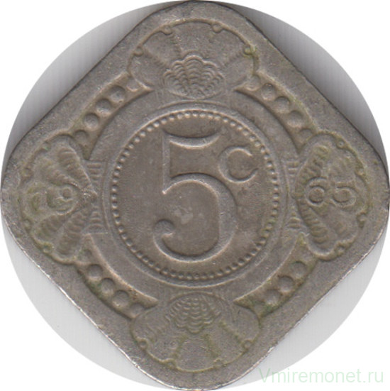 Монета. Нидерландские Антильские острова. 5 центов 1965 год.