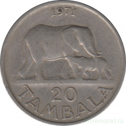 Монета. Малави. 20 тамбал 1971 год.