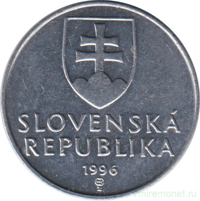 Монета. Словакия. 10 геллеров 1996 год.