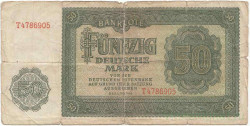 Банкнота. Германия. ГДР. 50 марок 1948 год. Тип 14а.