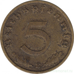 Монета. Германия. Третий Рейх. 5 рейхспфеннигов 1939 год. Монетный двор - Мюльденхюттен (Е).