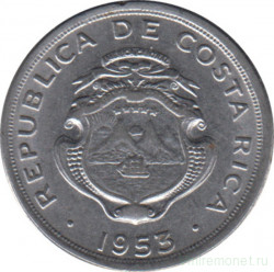 Монета. Коста-Рика. 10 сентимо 1953 год.