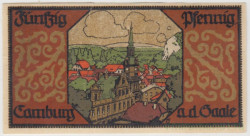 Бона. Нотгельд. Германия. Город Камбург. 50 пфеннигов 1921 год. Вариант 217.1.а.2.