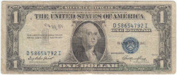 Банкнота. США. 1 доллар 1935 год. Синяя печать. D. Тип 416D2e. 