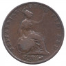Монета. Великобритания. 1/2 пенни 1853 год.