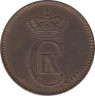 Монета. Дания. 2 эре 1897 год . ав.
