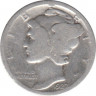 Монета. США. 10 центов 1927 год. Меркури дайм. ав.