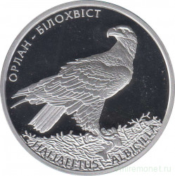 Монета. Украина. 10 гривен 2019 год. Белохвостый орлан.
