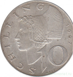 Монета. Австрия. 10 шиллингов 1967 год.