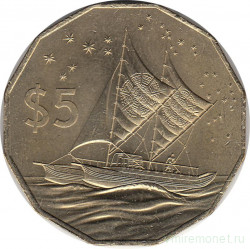 Монета. Острова Кука. 5 долларов 2015 год.