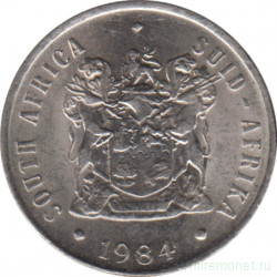Монета. Южно-Африканская республика (ЮАР). 10 центов 1984 год.