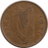 Монета. Ирландия. 1/2 пенни 1971 год. ав
