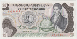 Банкнота. Колумбия. 20 песо 1982 год. Тип 409d.