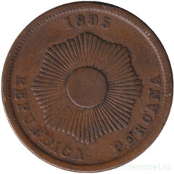 Монета. Перу. 2 сентаво 1895 год.