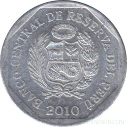 Монета. Перу. 5 сентимо 2010 год.