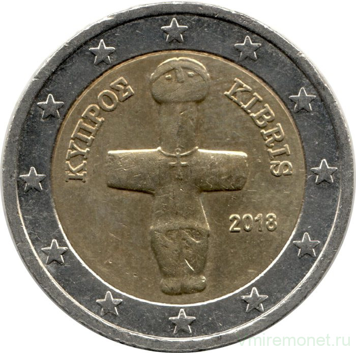 Монета. Кипр. 2 евро 2018 год.
