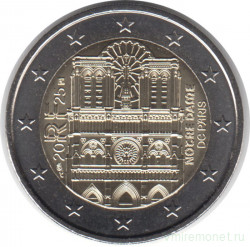 Монета. Франция. 2 евро 2025 год. Собор Парижской Богоматери, Нотр-Дам де Пари.