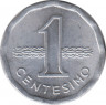 Монета. Уругвай. 1 сентесимо 1977 год. рев.