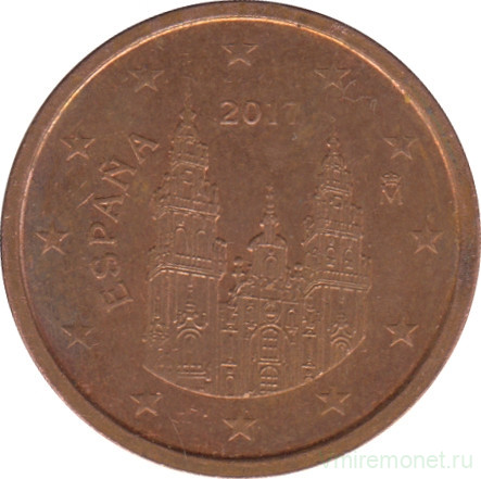 Монета. Испания. 2 цента 2017 год.