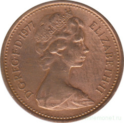 Монета. Великобритания. 1 пенни 1977 год.