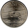 Монета. США. 25 центов 2001 год. Штат № 12 Северная Каролина.