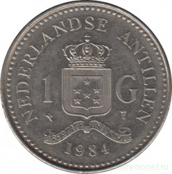 Монета. Нидерландские Антильские острова. 1 гульден 1984 год.
