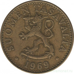 Монета. Финляндия. 50 пенни 1969 год.
