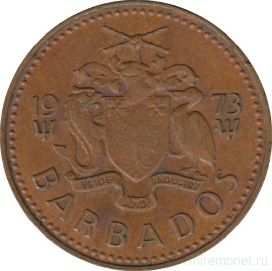 Монета. Барбадос. 1 цент 1973 год.