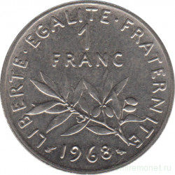 Монета. Франция. 1 франк 1968 год.