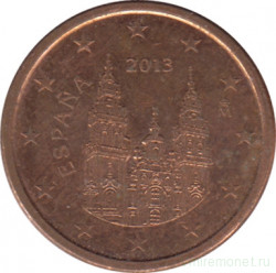 Монета. Испания. 1 цент 2013 год.