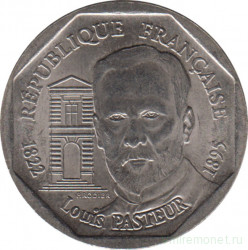 Монета. Франция. 2 франка 1995 год. 100 лет со дня смерти Луи Пастера.