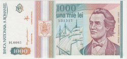 Банкнота. Румыния. 1000 лей 1993 год. Тип 102.