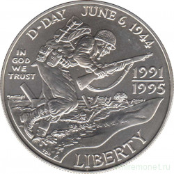 Монета. США. 1 доллар 1993 год (D). 50 лет победе во Второй мировой войне.