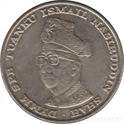 Монета. Малайзия. 1 ринггит 1969 год. 10 лет Национальному банку.