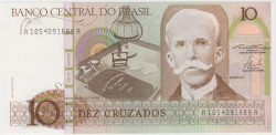 Банкнота. Бразилия. 10 крузадо 1986 год. Тип 209а.