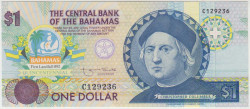 Банкнота. Багамские острова. 1 доллар 1992 год. 500 лет открытия Америки. Тип 50а.