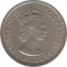 Монета. Британские Восточные Карибские территории. 25 центов 1965 год. рев.