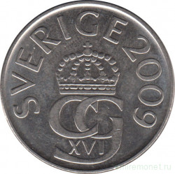 Монета. Швеция. 5 крон 2009 год.