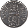 Аверс. Монета. Швеция. 5 крон 2009 год.