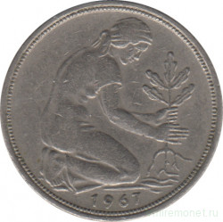 Монета. ФРГ. 50 пфеннигов 1967 год. Монетный двор - Мюнхен (D).
