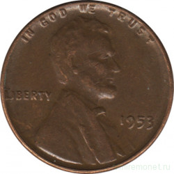 Монета. США. 1 цент 1953 год.