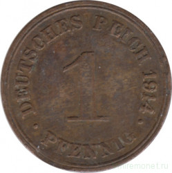 Монета. Германия (Германская империя 1871-1922). 1 пфенниг 1914 год. (G).